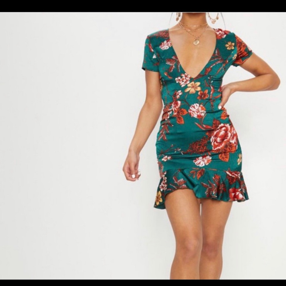 PLT emerald green crisscross dress
